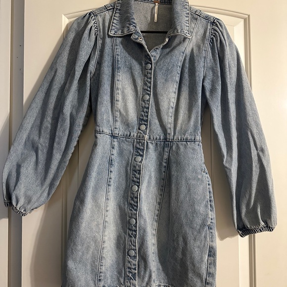 Free People Light Blue Denim Dress - Picture 1 of 5